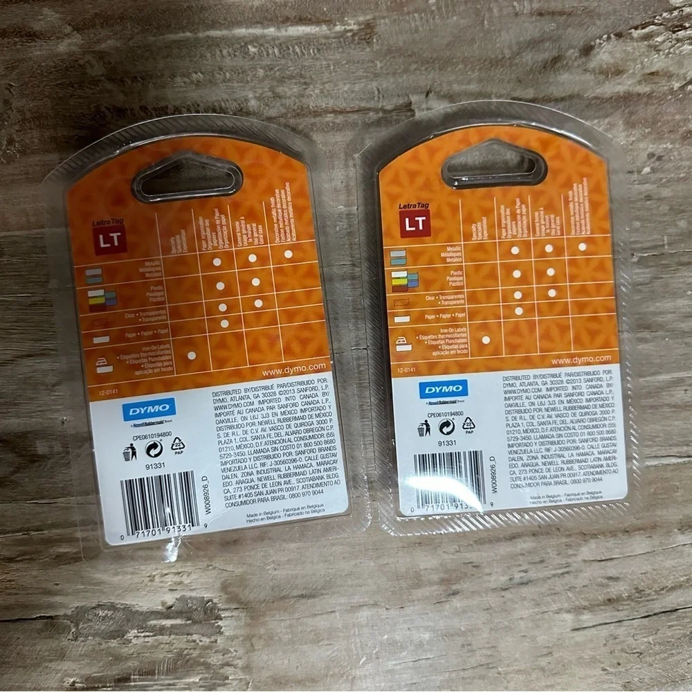 Dymo 91331 LetraTag White Plastic 0.5-in Label Tape Cassette NEW